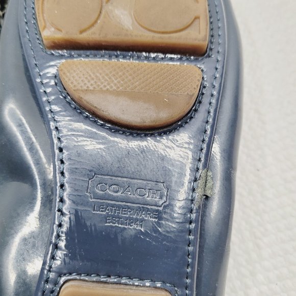 Coach Flats Blue Size 6B Slip On Has C Charm Ballet Feminine Casual Cute City - Picture 5 of 7